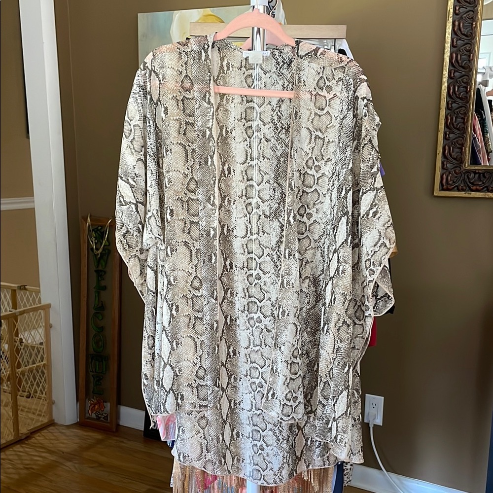 EMORY PARK Snake Print Kimono Cardigan